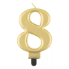 Születésnap Gold Metallic, Arany számgyertya, tortagyertya 8-as