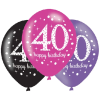 Születésnap Happy Birthday 40 léggömb, lufi 6 db-os