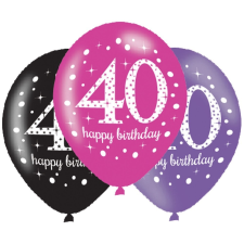 Születésnap Happy Birthday 40 léggömb, lufi 6 db-os party kellék