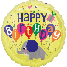 Születésnap Happy Birthday elefánt fólia lufi 43 cm party kellék