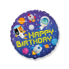 Születésnap Happy Birthday Space, Űr fólia lufi 46 cm (WP)