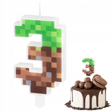  SZÜLETÉSNAPI GYERTYA SZÁM 3 MINECRAFT TÉMÁJÚ BLOKKOK SZÁMA A PÁRT SZÁMÁRA party kellék
