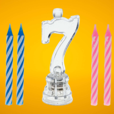 Születésnapi szám led gyertya / 7 + 4 db gyertya party kellék