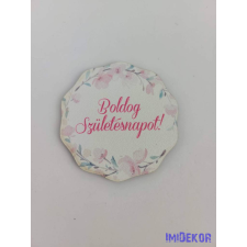  Születésnapi táblácska 6,5 cm kerekített csipke - 24 dekorációs kellék
