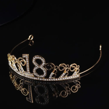  Születésnapi Torta Dekoráció – Fejdísz Korona 18, Arany party kellék