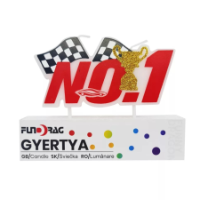  Születésnapi torta gyertya - Forma 1-es, No.1 party kellék