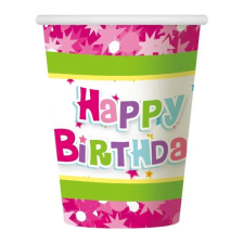 Születésnapot Happy Birthday Pink papír pohár 6 db-os 270 ml party kellék