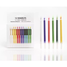  Szülinapi gyertya 12 db - színes lánggal party kellék