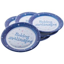  Szülinapi papírtányér 6 darabos - 23 cm, kék party kellék