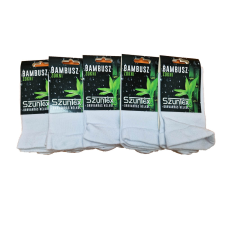 SZUNTEX bambusz gumi nélküli zokni fehér színben 5 PÁR 37-38 női zokni