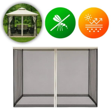  Szúnyogháló kerti pavilonhoz 3×3 m, cipzáras, UV-álló poliészter szúnyogháló