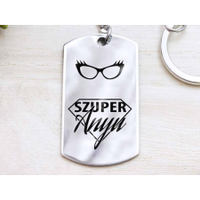 Szuper Anyu acél medálos kulcstartó kulcstartó