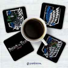 Szupicuccok Attack on titan poháralátét szett (4db) ajándéktárgy