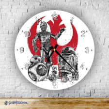 Szupicuccok Star Wars droidok kör alakú üveg falióra falióra