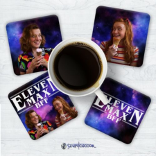 Szupicuccok Stranger Things - Eleven és Max BFF poháralátét szett (4db) ajándéktárgy