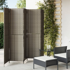  Szürke 5-paneles polyrattan térelválasztó bútor