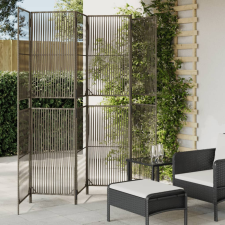  Szürke 6-paneles polyrattan térelválasztó bútor