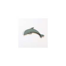 Szürke fa delfin, II. osztályú! Mérete: 6x10,5 cm dekorációs kellék