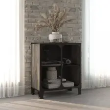  Szürke fém és MDF tárolószekrény 72 x 36 x 82 cm bútor