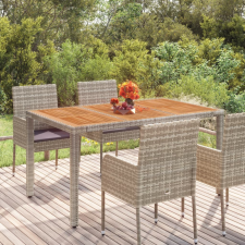  Szürke polyrattan falapos kerti asztal 150 x 90 x 75 cm kerti bútor