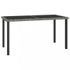 szürke polyrattan kerti étkezőasztal 140 x 70 x 73 cm