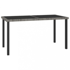  szürke polyrattan kerti étkezőasztal 140 x 70 x 73 cm kerti bútor