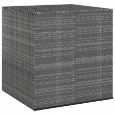  szürke polyrattan kerti párnatartó doboz 100 x 97,5 x 104 cm kerti tárolás