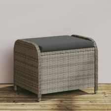 szürke polyrattan kerti szék párnával 58 x 46 x 46 cm kerti bútor