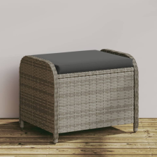 szürke polyrattan kerti szék párnával 58 x 46 x 46 cm kerti bútor