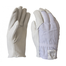  Szürke sertés színbőr sofőrkesztyű vászon kézháttal (L-5)