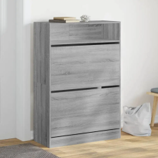  Szürke sonoma cipőszekrény 2 kihajtható fiókkal 80x34x116 cm bútor