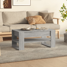  szürke sonoma színű szerelt fa dohányzóasztal 102 x 55 x 45 cm bútor