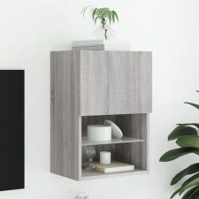 szürke sonoma színű TV-szekrény LED-lámpákkal 40,5x30x60 cm bútor