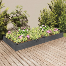 Szürke tömör fenyőfa kerti magaságyás béléssel 240x120x25 cm kerti tárolás