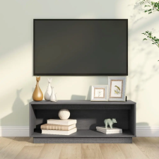  Szürke tömör fenyőfa TV-szekrény 90 x 35 x 35 cm bútor