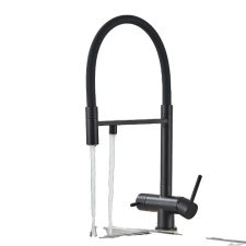  Szűrött vízkonyhák csaptelep, kettős fogantyú kialakítása, tartós sárgaréz felépítés, Matt fekete csaptelep