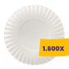 T-depo Papírtányér kerek fehér 15cm (Karton - 1600 db)