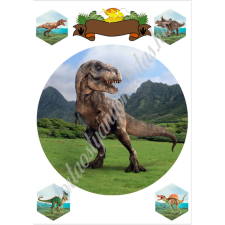  T-rex (dinoszaurusz) tortaostya alapvető élelmiszer