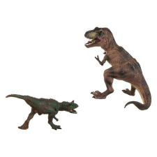 T-Rex és Gigantosaurus dinoszaurusz figurák készlet, műanyag, 17x16cm, barna-zöld játékfigura