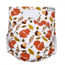 T-tomi mosható pelenka AIO tépőzárral + 2 db bambusz betét, Mókusok mosható pelenka