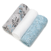T-tomi prémium minőségű BIO bambusz textil pelenka, Kék virágok, 3db