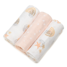 T-tomi prémium minőségű BIO bambusz textil pelenka, Szivárvány, 3db mosható pelenka