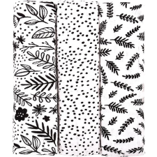 T-tomi textil TETRA pelenka black flowers pelenka