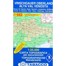 Tabacco 043. Alta Val Venosta, Vinschgauer Oberland With ski-touring routes turista térkép Tabacco 1: 25 000 térkép