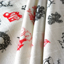 Tablecloth SNOWMAN, karácsonyi mintás, ezüst lurexes, ünnepi terítő, dekoranyag lakástextília