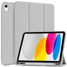  Tablettok iPad 2022 10.9 (iPad 10) - szürke smart case, ceruza tartóval tablet tok