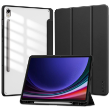  Tablettok Samsung Galaxy Tab S9 11,0" (SM-X710, SM-X716) - fekete smart case tablet tok, átlátszó hátlappal, ceruza tartóval tablet tok