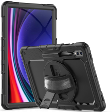  Tablettok Samsung Galaxy Tab S9 Ultra 14,6 (X910, X916) - SOLID360 ütésálló, kitámasztható, fekete tablet tok tablet tok