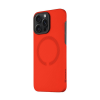 Tactical Apple iPhone 15 Pro Max, Műanyag hátlap védőtok, közepesen ütésálló, aramidszállal, Magsafe töltővel kompatibilis, karbon minta, Tactical MagForce Aramid, piros