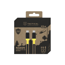 Tactical MagRope USB-C-USB-C adatkábel szövet bevonattal, 1m, fekete/sárga kábel és adapter